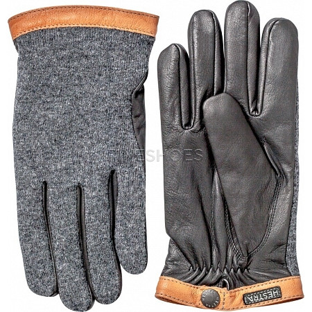 Hestra Deerskin Black/Grey Hestra Deerskin Black/Grey