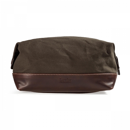 Loake Tyne Wash Bag Olive Waxy Canvas Loake Tyne Wash Bag Olive Waxy Canvas