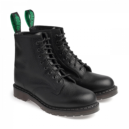 Solovair 8 Eye Derby Black Grain Solovair 8 Eye Derby Black Grain