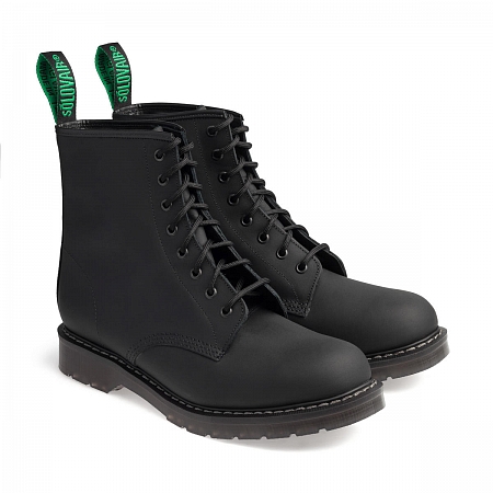 Solovair 8 Eye Derby Black Greasy Solovair 8 Eye Derby Black Greasy